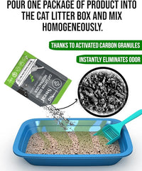 No Sweat Activated Carbon Cat Litter Odour Neutralizer- Made Of Coconut Shell -All Natural - None Chemical,Toxic Ingredients- Non-Scented-Planet Friendly-Disposable 10 Packs in One Box 250 GR