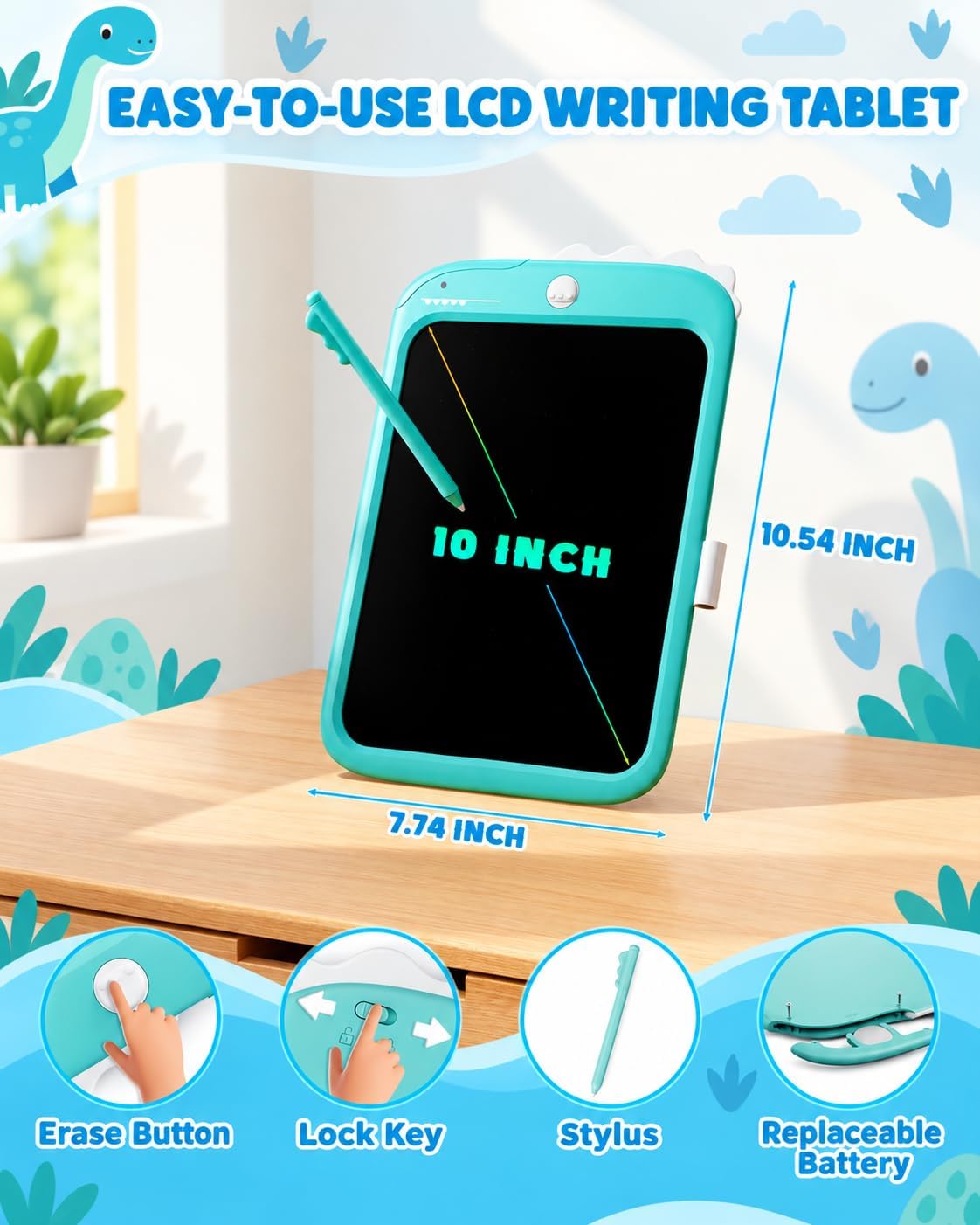 8.5 Inch LCD Doodle Board Tablet Toy - 10 Inch - Blue - image 2