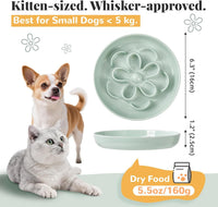 Melamine Cat Slow Feeder Bowl Set - White & Green & Blue / 3 PACK - image 2