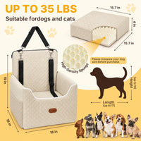 ALL GOOD PET SUPPLIES Dog Car Seat for Small/Medium Dogs Under – Essentials for Dogs - Ivory White - image 3