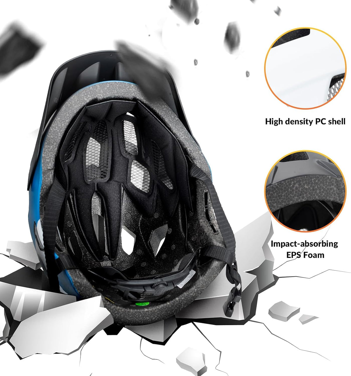 ROCKBROS Kids Full Face Bike Helmet Lightweight Detachable MTB Helmet – Fun for Kids & Family - Green Silver Black / Small - image 3
