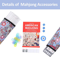 American Mahjong Game Set, 166 Quality White Tiles - Blue-red - image 3