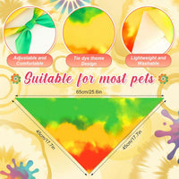 Abbylike 100 Pcs Fall Thanksgiving Dog Bandanas Bulk - Tie-dye / 25.6 x 17.7 x 17.7 Inch - image 3