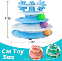 UPSKY Cat Toy Roller 3-Level Turntable Cat Toys with Six Colorful - C-Gradient Blue - image 2