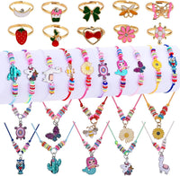 Faburo 30pcs Kids Jewelry for Girls, 10 Necklaces, 10 Rings