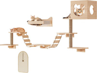 PETKABOO Cat Wall Shelves Cat Wall Furniture with Condo, Hammock