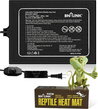 BN-LINK Reptile Heat Pad 6"X8" 8W for 10-20gal Under Tank Terrarium - 8" X 12" with Adjust Knob