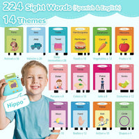 Alotwan Talking Flash Cards with 510 Sight Words - Blue / 224 Words Bilingual - image 2