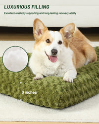 KSIIA Washable Dog Bed Medium Size Dog Crate Bed Plush Pet Mat - Green / 23.0"L x 18.0"W x 3.0"Th - image 3