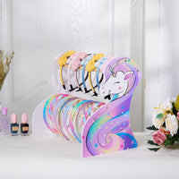 FIOBEE unicorn headband holder organizer for girls, double layer display stand in rainbow - view 8