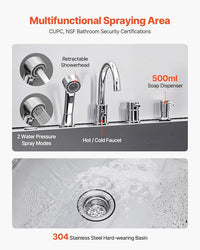VEVOR Professional 304 Stainless Steel Dog Bathing Station, 50 inch Pet Grooming Tub w/Anti-Slip ramp, Storage Drawer, Cold Hot Faucet Showerhead, for Large & Medium & Small (Right Door, with Drawer)