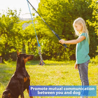 Flirt Pole for Dogs Interactive Chase Toy for Large Medium Small - blue-dog pole toy - image 2