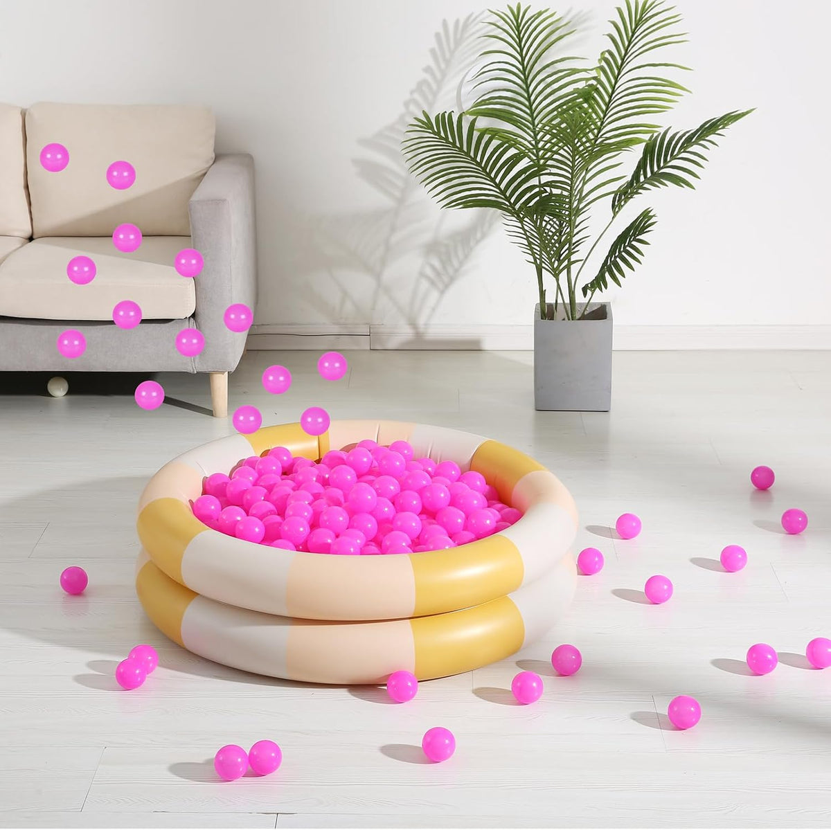 Ball Pit Balls for Kids, Plastic Refill 2.2 Inch Balls - Pink - image 3