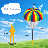 Utosday 10 pack parachute toys for kids with colorful canopies and paratrooper figures - view 3