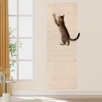 FHTONGE 71x15.8" Thickened Cat Wall Climbing Carpet with 16 Fixed - Oatmeal Color / 39.4x15.8"(100x40cm)