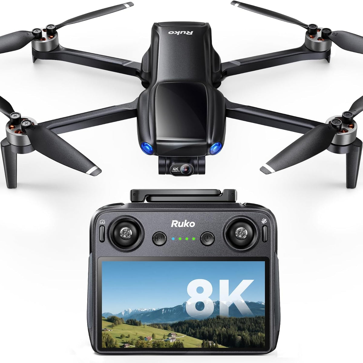 Ruko Drone with Camera for Adults 4K Video & 8K Photo - Updated Black