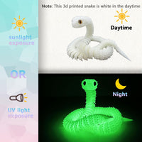 24in 3D Printed Snake Toys, Flexible 3D Printed Animal - Night Light Green / 24in - image 2
