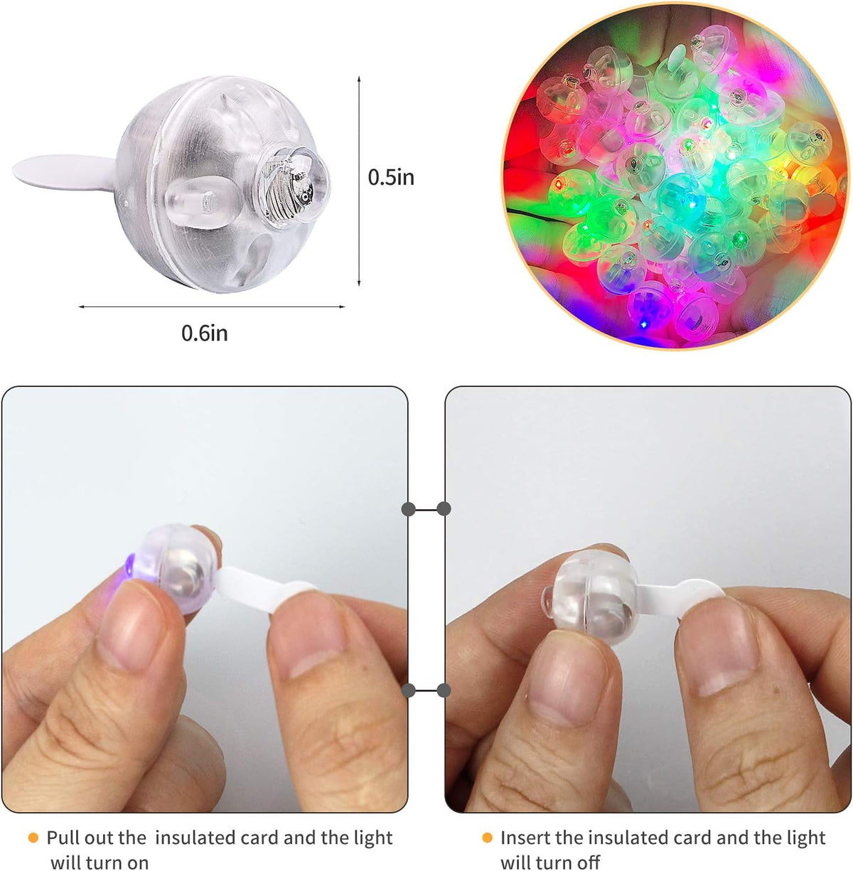 50pcs White LED Balloon Lights - 100PCS / Multicolor - image 3