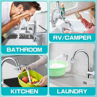 CECEFIN 1440ºSink-Water-Filter Faucet-Extender 3.0 Telescopic - Carbon Purifier Reduce 99% Chlorine, NSF Certified Bathroom Kitchen Aerator, Swivel Long Arm Extension for Toddlers, Hard Water Softener