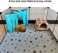 RIOUSSI Guinea Pig Hideout Hideaway Corner Fleece Toys Cage - Blue / Triangle - image 4