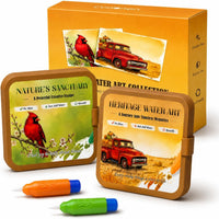 25 Pack Dementia Products for Elderly Reusable Water Doodle Coloring - Water Painting Kit / 2 Pack Book