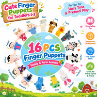 Sealive 6 piece family finger puppets for toddlers with grandparents, parents and kids - view 4