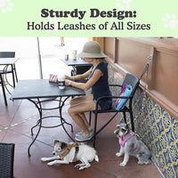Canine Hitch- Secure Dog Leash Parking Wall Large Hook with Clip 2 Pack - Tie Out Stainless Steel & ABS Mounting Plate for Strength - Practical Lead Management for Home & Business