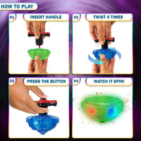 12-Pack Light Up Spinner Tops, UFO Spinning Tops with Gyroscope - image 4