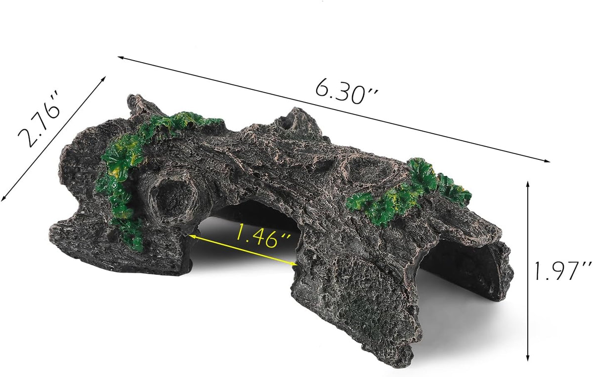 IBWell Aquarium Wood Fish Tank Decorations，Resin Fake Logs Terrarium - 6.3"*2.0"*8.9" - image 3
