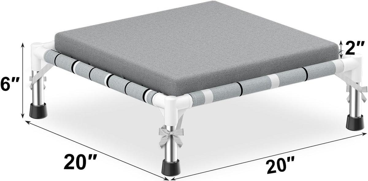 Elevated Dog Bed, Raised Cooling Lifted Dog Cot for Indoor & Outdoor – Essentials for Dogs - Cushion / S:20'' x 20'' x 8'' - image 4