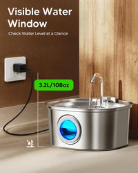 PEKTACO Cat Water Fountain - Big Window Cat Fountain + 6 Filters - image 2