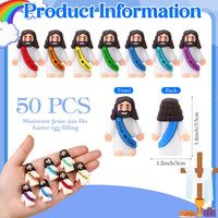 Bememo 50pcs Mini Jesus Loves You Religious Figures - Rainbow Colors - image 2