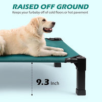 Heeyoo Elevated Dog Bed, Cooling Raised Pet Cot with Chew Proof Washable Breathable Mesh and Metal Frame, Portable Dog Cot Bed with No-Slip Feet for Outdoor or Indoor Use