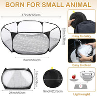 Guinea Pig Playpen with Mat Small Animal - Black / Star - image 2