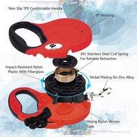 16ft Retractable Dog Leash for Large Breed Dogs up to 110 lbs - Small / Red - image 4