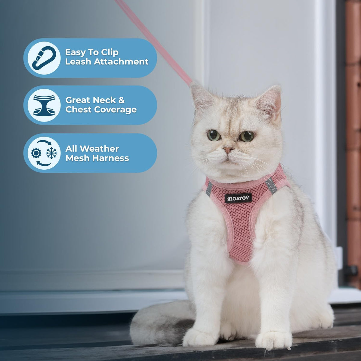 Voyager Step-in Air Cat Harness & Leash Set, XS - Pink / XXS (Chest: 12 - 13.5") - image 2