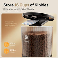 Automatic Cat Feeder WiFi- 5Ghz Cat Food Dispenser with APP Remote Control- Auto Pet Feeder for Small Dog Indoor- Easy to Set Up and Clean- Dual Power with Desiccant Bag& Stainless Steel
