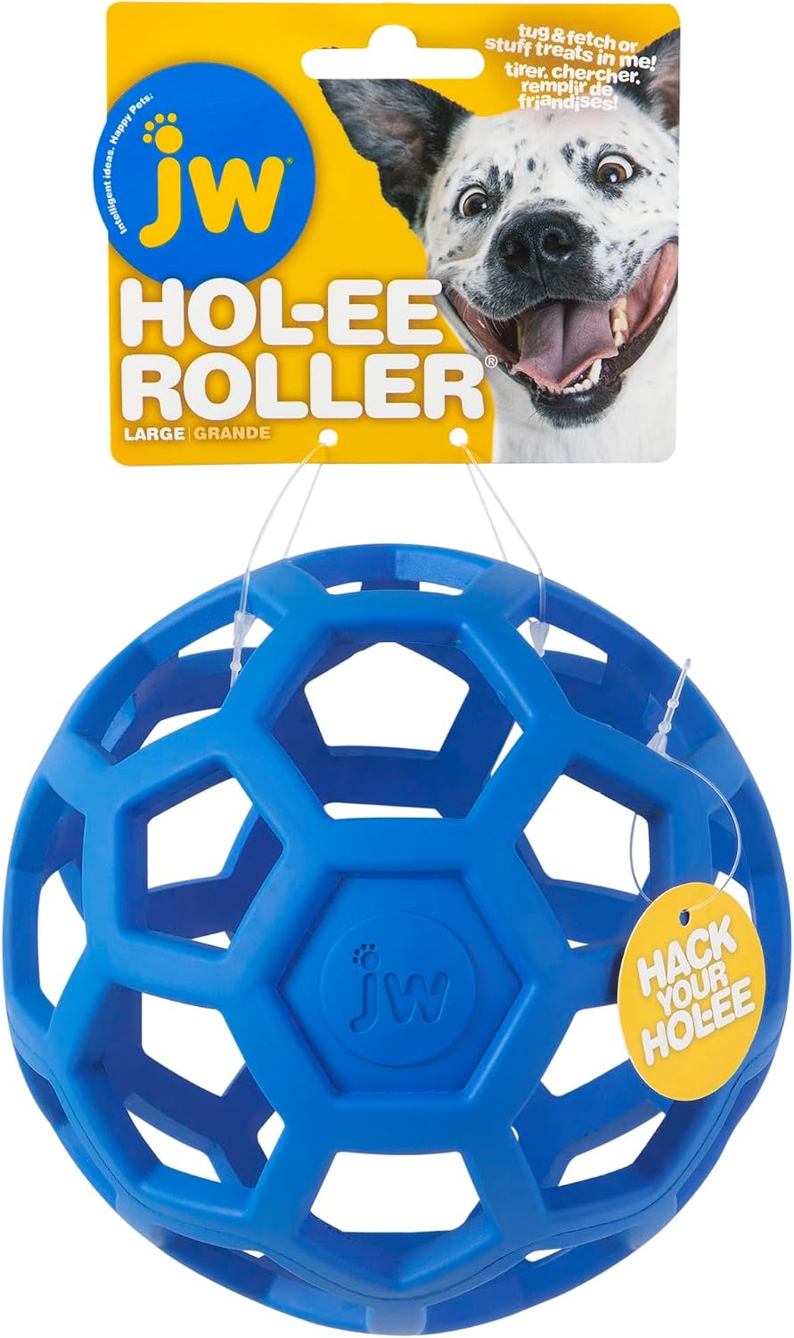 JW Pet HOL-ee Roller Dog Puzzle Ball, Large 5.5in - Colors May Vary / Large