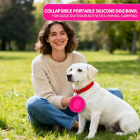 SLSON Collapsible Dog Bowl Silicone - Macaron Bright Pink and Bright Green / Small - image 2
