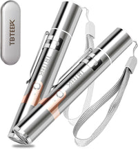 TBTeek Cat Toys, with Metal Case, Rechargeable - Silver / Red Light