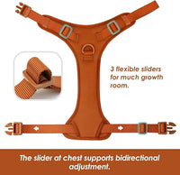 No Pull Dog Harness, Puppy Vest with Front Clip for Small Medium Large Sized Dog(Carmel Brown,S)