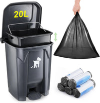 Biubiucat 20L outdoor dog waste container with foot pedal and 150 bags