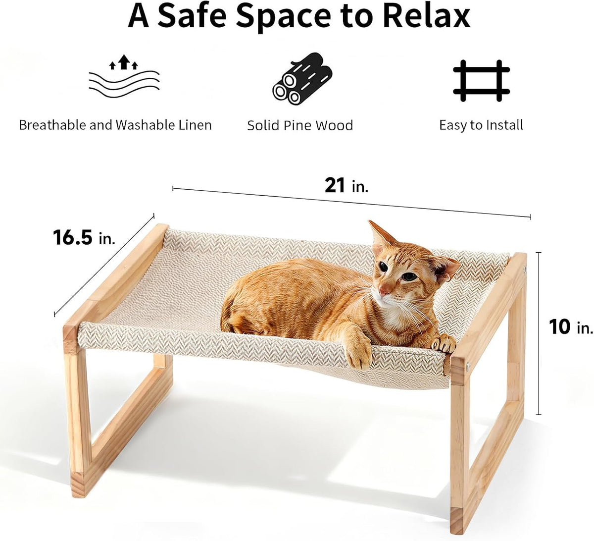 FUKUMARU Large Cat Hammock - Beige - image 3
