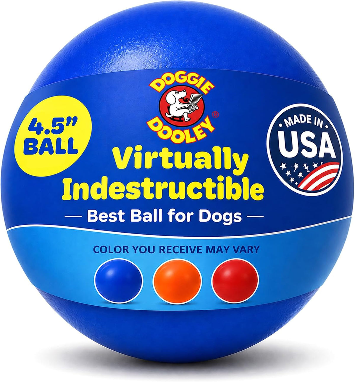 Doggie Dooley Virtually Indestructible Dog Ball - Assorted / Small (4.5 inch)