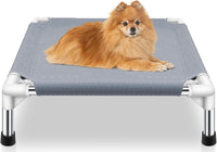 Elevated Dog Bed for Small Dogs, Dog Cooling mat Cot - Grey-M-1