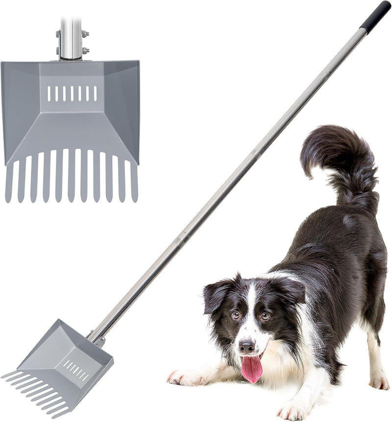 Heavy Duty Pooper Scooper 66in Tempered Spring Steel Scoop Long