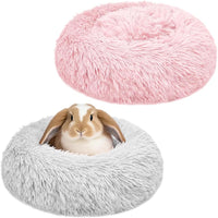 Bunny Bed Large Rabbit Hideout Soft & Comfortable – Daily Care for Small Pets - Grey+Pink