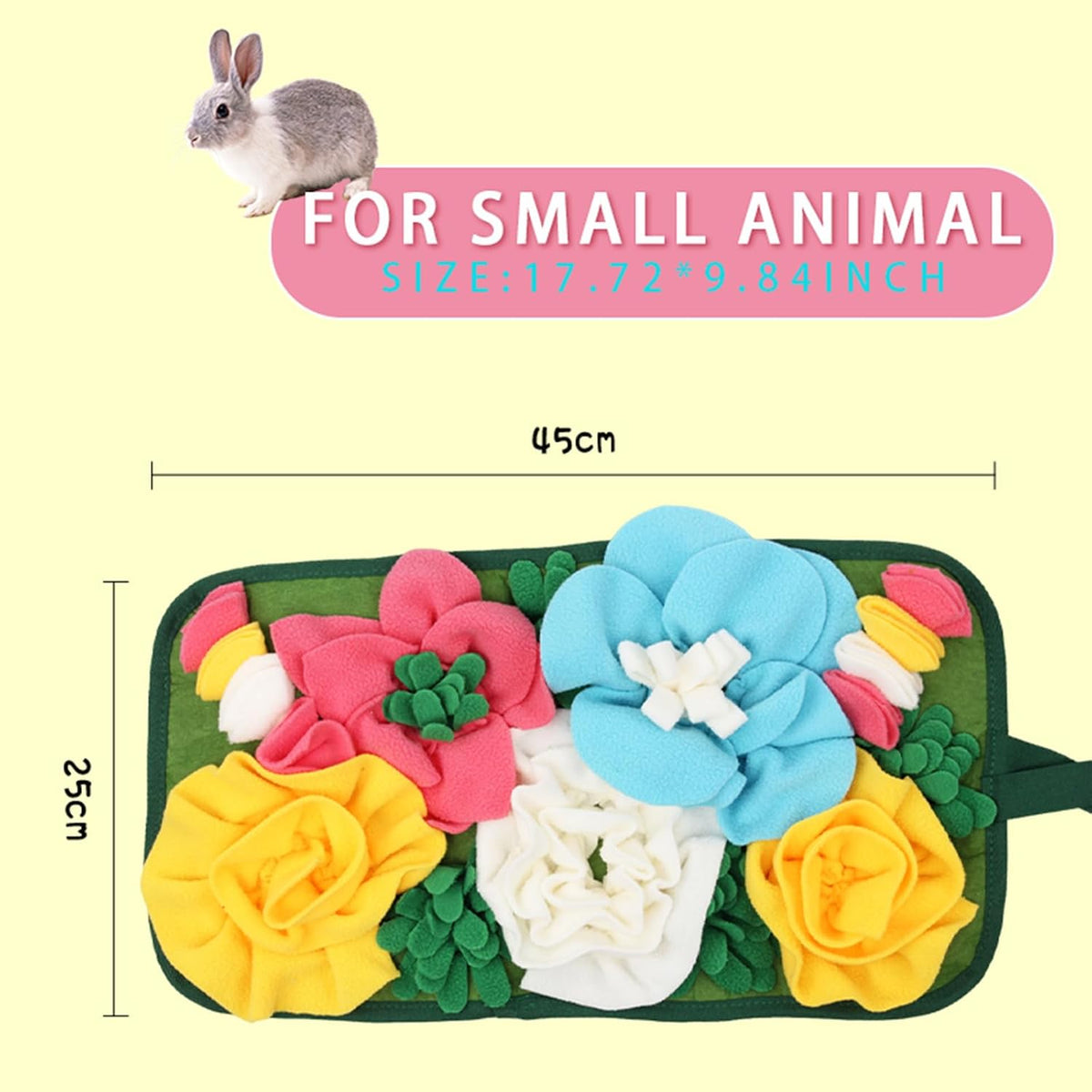 Rabbit Foraging Mat Interactive Bunny Snuffle Mat for Small Animals – Essentials for Small Pets - blue - image 2