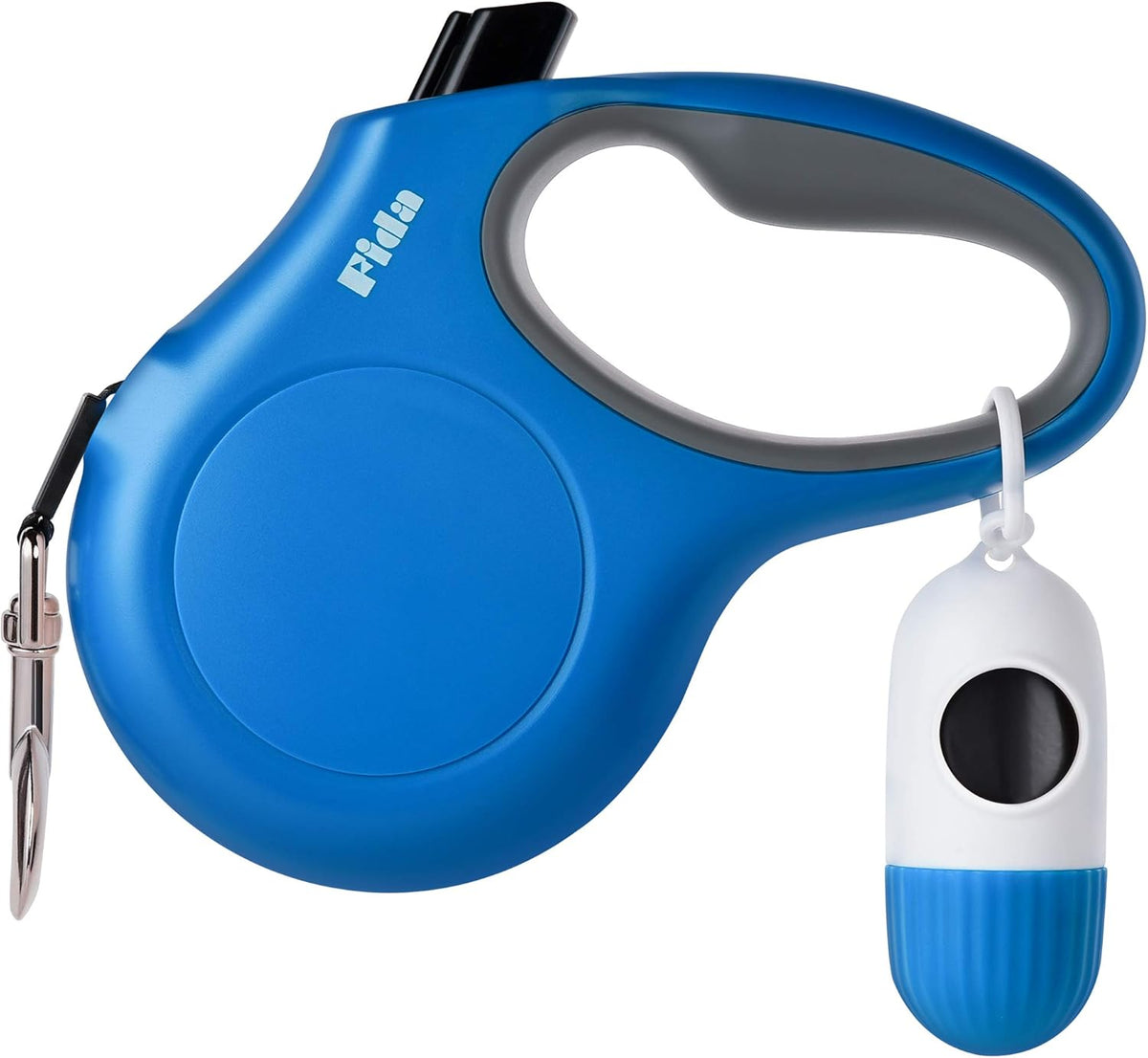 Fida Retractable Dog Leash with Dispenser and Poop Bags - Medium, 16ft / Blue