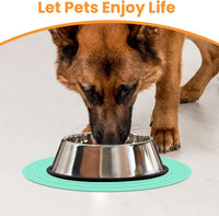 Pet Food Mat for Dog and Cat Placemat 2 Pcs - 9.5"L x 9.5"W / Green - image 3